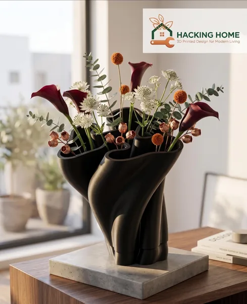 Abstract Wavy Centerpiece Vase photo 2