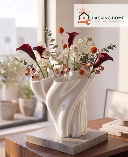 Abstract Wavy Centerpiece Vase photo 3