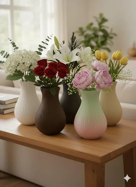 Elegant Ribbed Vase