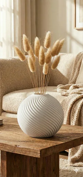 Espresso Ribbed Sphere Vase photo 5