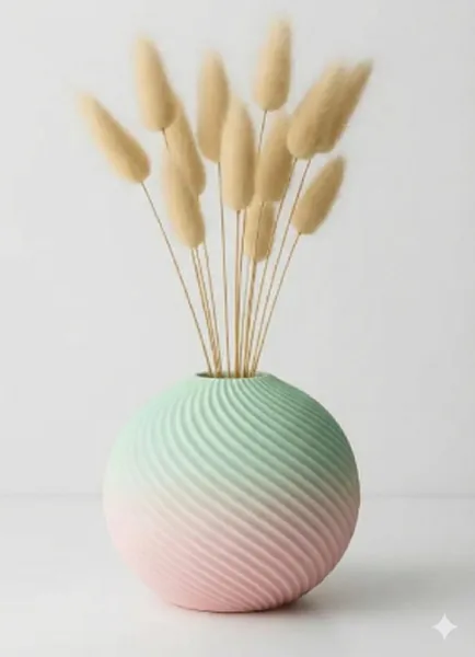 Espresso Ribbed Sphere Vase photo 6
