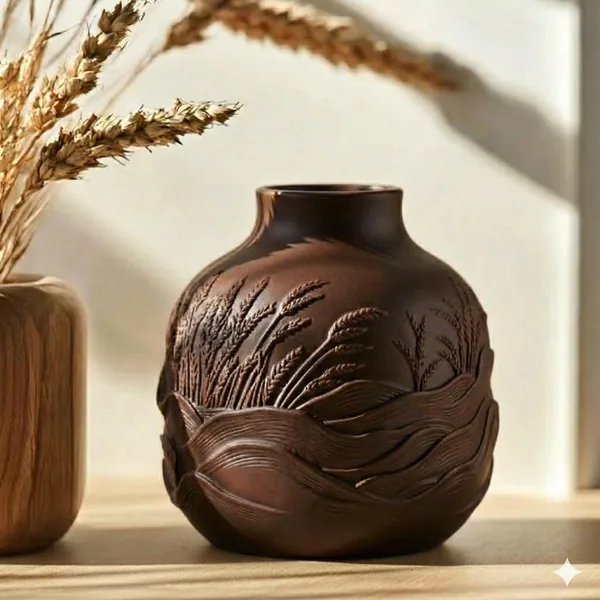 Wheat Motif Vase photo 5